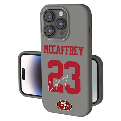 Keyscaper Christian McCaffrey Gray San Francisco 49ers Ready Soft Touch iPhone Case