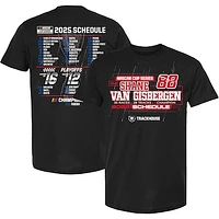 Men's Trackhouse Racing Team Collection Black Shane van Gisbergen 2025 NASCAR Cup Series Schedule T-Shirt