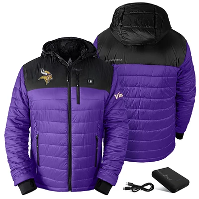 Men's ActionHeat Minnesota Vikings 5V Battery Charged Insulated Puffer Full-Zip Jacket
