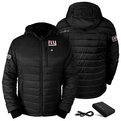 Men's ActionHeat Black New York Giants 5V Battery Charged Insulated Puffer Full-Zip Jacket