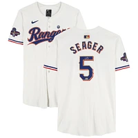 Corey Seager Texas Rangers Autographed 2023 World Series Champions White/Gold Nike Elite Jersey