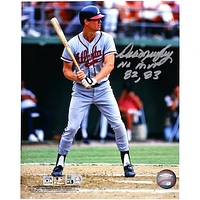 Dale Murphy Atlanta Braves Autographed 8" x 10" Hitting Photograph with "NL MVP 82, 83" Inscription