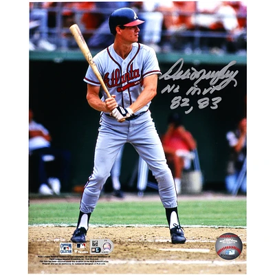 Dale Murphy Atlanta Braves Autographed 8" x 10" Hitting Photograph with "NL MVP 82, 83" Inscription