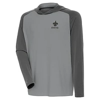 Men's Antigua Gray New Orleans Saints Tonal Intrepid Pullover Hoodie