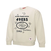 Women's Mitchell & Ness Cream San Francisco 49ers Shooting Stars Pullover Sweatshirt