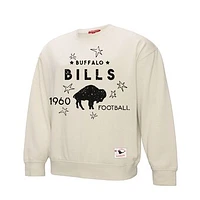 Women's Mitchell & Ness Cream Buffalo Bills Shooting Stars Pullover Sweatshirt