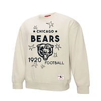 Women's Mitchell & Ness Cream Chicago Bears Shooting Stars Pullover Sweatshirt