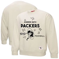 Women's Mitchell & Ness Cream Green Bay Packers Shooting Stars Pullover Sweatshirt