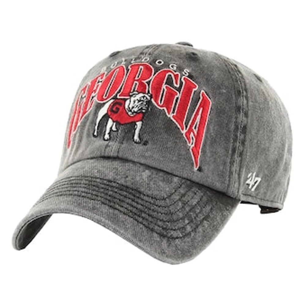 Men's '47  Black Georgia Bulldogs Apollo Clean Up Adjustable Hat