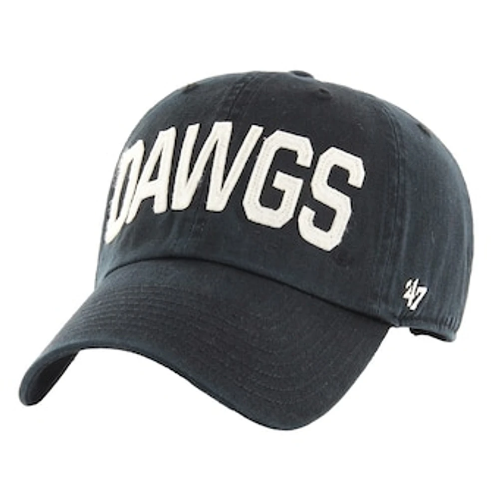 Men's '47  Black Georgia Bulldogs Finley Clean Up Adjustable Hat