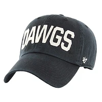 Men's '47  Black Georgia Bulldogs Finley Clean Up Adjustable Hat