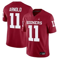 Men's Jordan Brand Jackson Arnold Crimson Oklahoma Sooners NIL Football Game Jersey