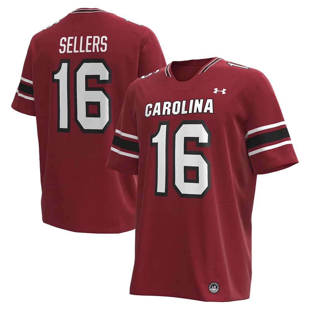 Men's Under Armour LaNorris Sellers Garnet South Carolina Gamecocks NIL Football Replica Player Jersey