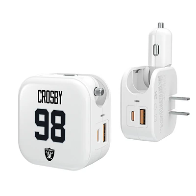 Keyscaper Maxx Crosby Las Vegas Raiders Ready 2-in-1 USB Charger