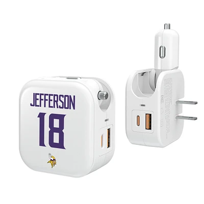 Keyscaper Justin Jefferson Minnesota Vikings Ready 2-in-1 USB Charger