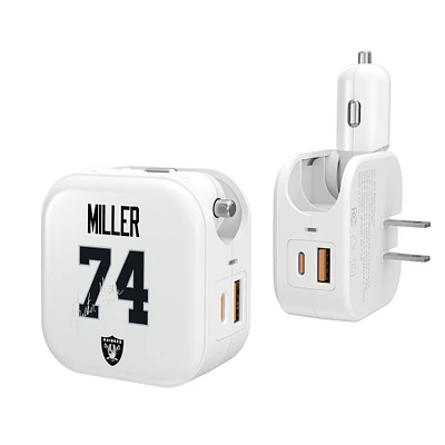 Keyscaper Kolton Miller Las Vegas Raiders Ready 2-in-1 USB Charger