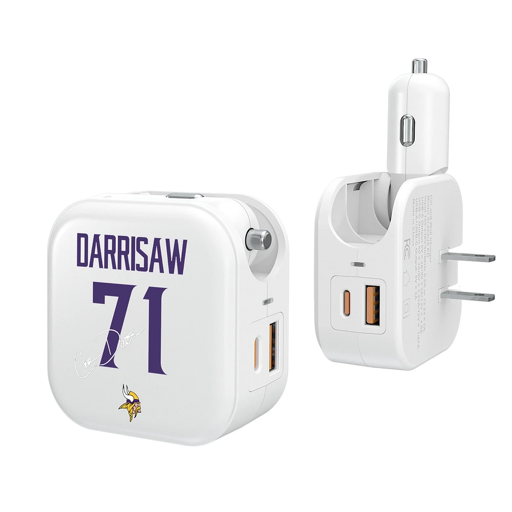 Keyscaper Christian Darrisaw Minnesota Vikings Ready 2-in-1 USB Charger