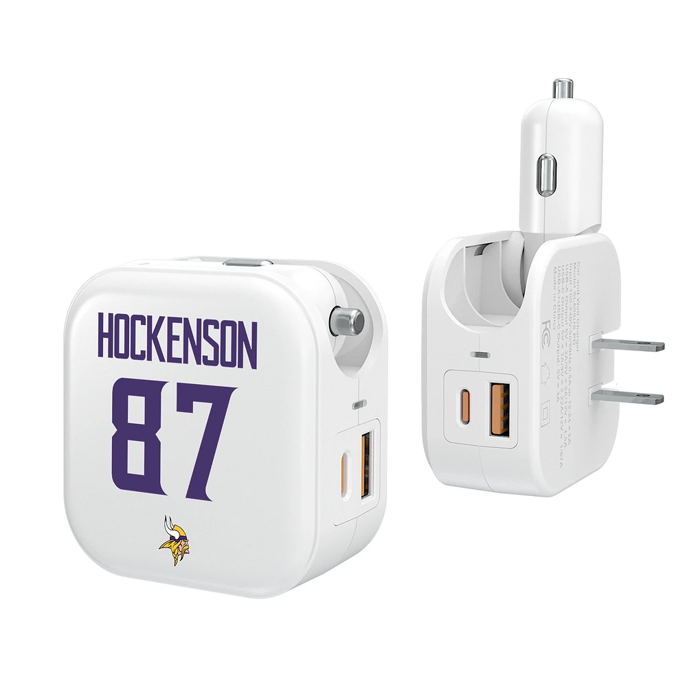 Keyscaper T.J. Hockenson Minnesota Vikings Ready 2-in-1 USB Charger