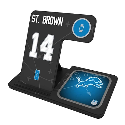 Keyscaper Amon-Ra St. Brown Detroit Lions Ready 3-in-1 Charging Station