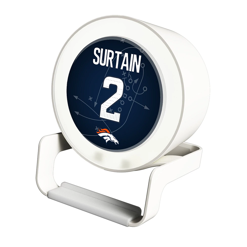 Keyscaper Patrick Surtain White Denver Broncos Night Light Charger and Bluetooth Speaker