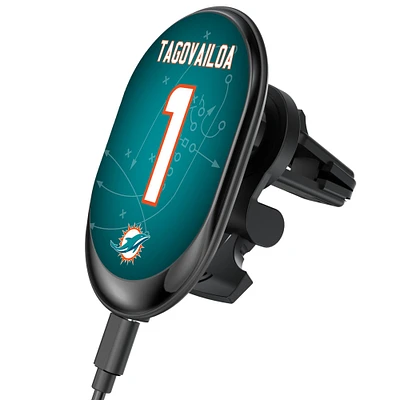 Keyscaper Tua Tagovailoa Miami Dolphins Wireless Magnetic Car Charger