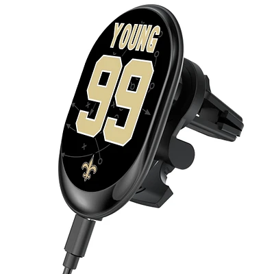 Keyscaper Chase Young New Orleans Saints Wireless Magnetic Car Charger