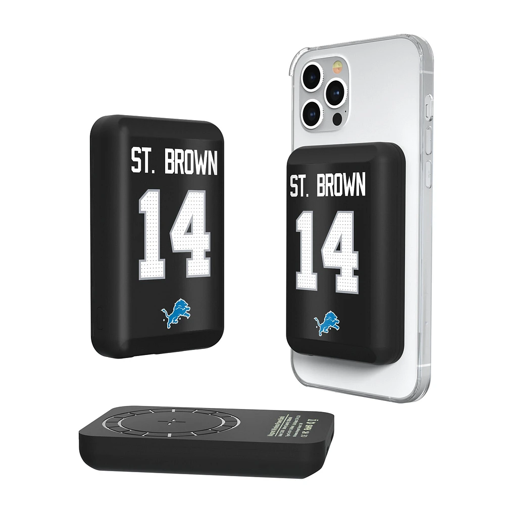 Keyscaper Amon-Ra St. Brown Detroit Lions 5000mAh Wireless Magnetic Power Bank