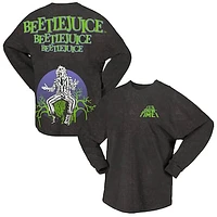 Unisex Spirit Jersey  Black Beetlejuice It's Show Time! Glow-in-the-Dark Mineral Wash Oversized Long Sleeve T-Shirt