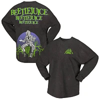 Unisex Spirit Jersey  Black Beetlejuice It's Show Time! Glow-in-the-Dark Mineral Wash Oversized Long Sleeve T-Shirt