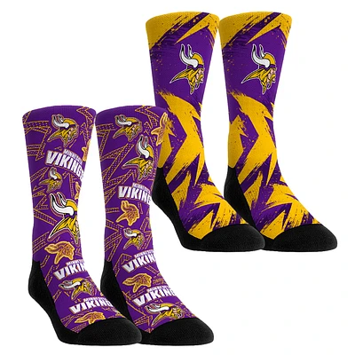 Unisex Rock Em Socks  Minnesota Vikings Gameday Two-Pack Crew Set