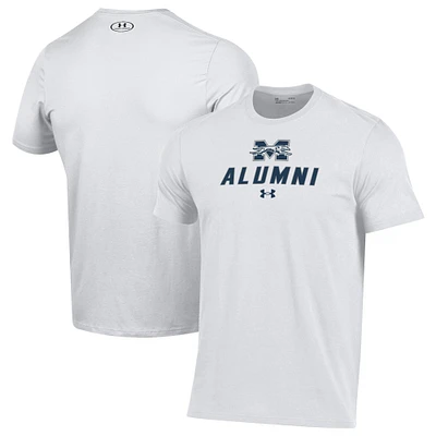 Men's Under Armour  White Moravian Greyhounds Alumni Performance T-Shirt