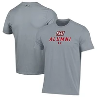 Men's Under Armour  Gray Saint Francis Red Flash Alumni Performance T-Shirt