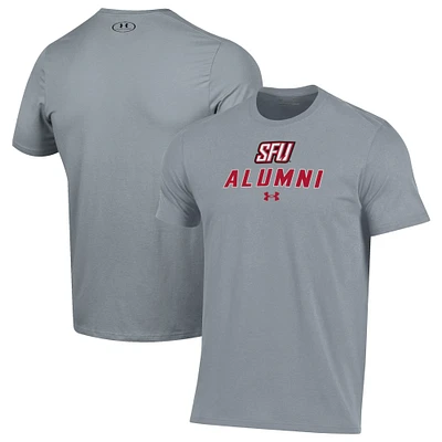 Men's Under Armour  Gray Saint Francis Red Flash Alumni Performance T-Shirt