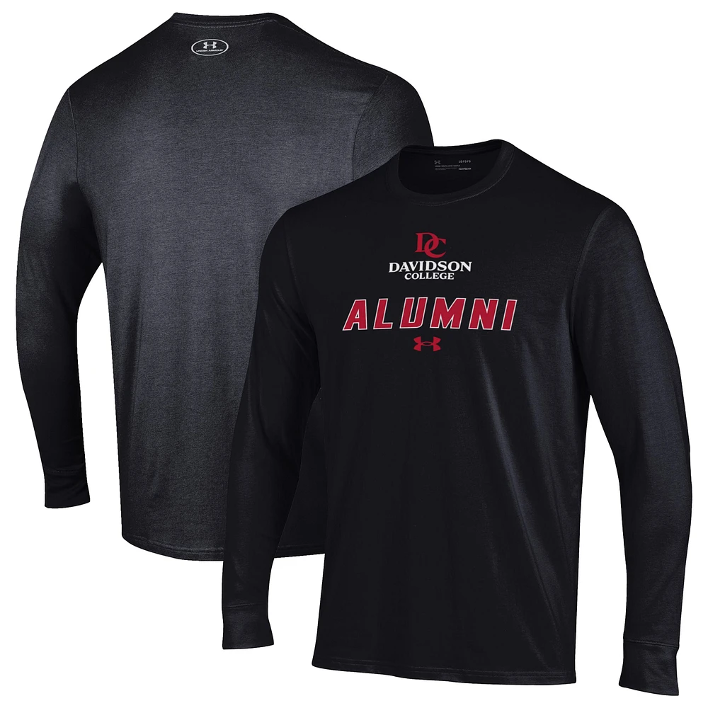Men's Under Armour Davidson Wildcats Alumni Performance Long Sleeve T-Shirt