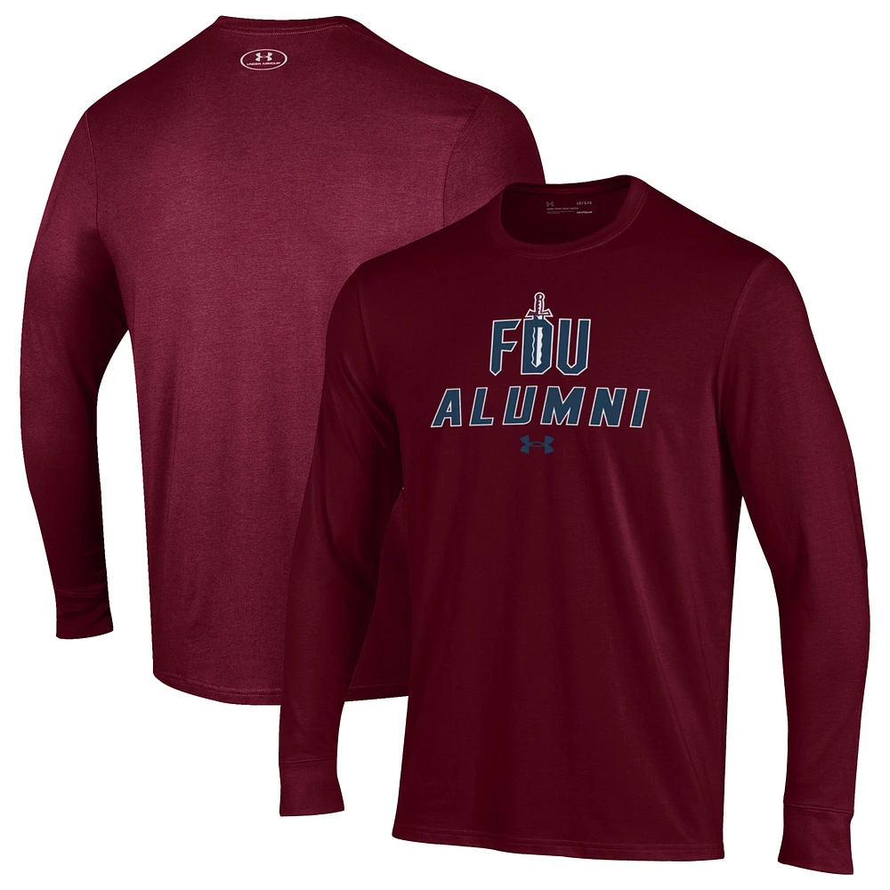 Men's Under Armour Maroon Fairleigh Dickinson Knights Alumni Performance Long Sleeve T-Shirt