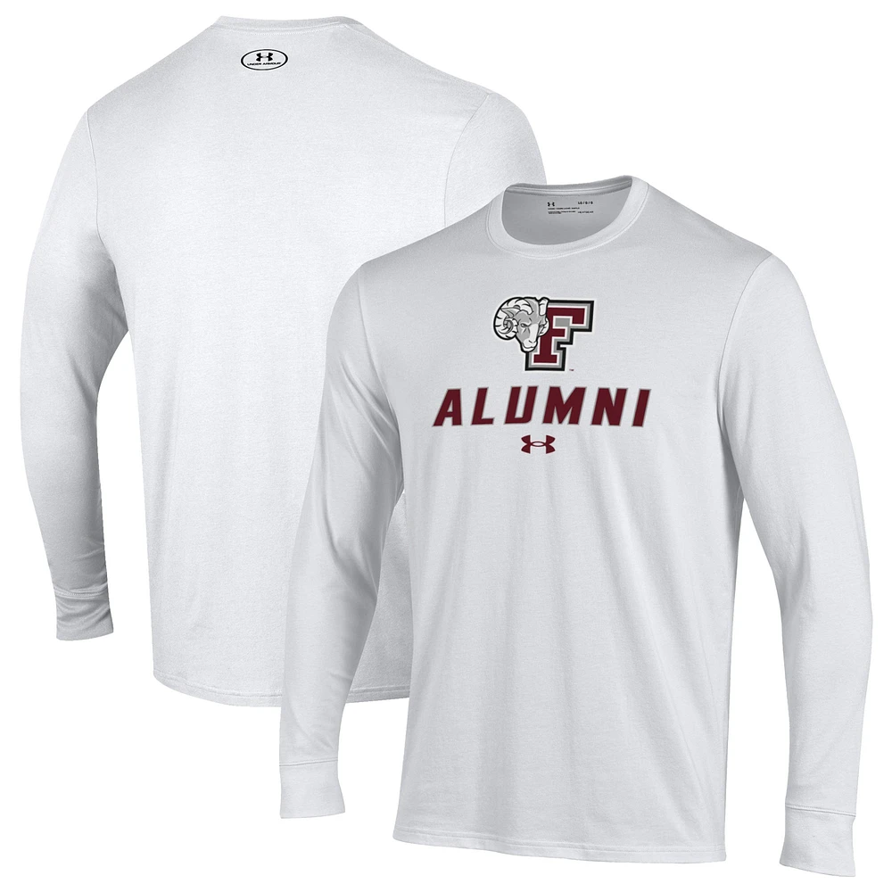 Men's Under Armour White Fordham Rams Alumni Performance Long Sleeve T-Shirt