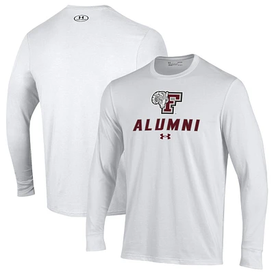 Men's Under Armour  White Fordham Rams Alumni Performance Long Sleeve T-Shirt