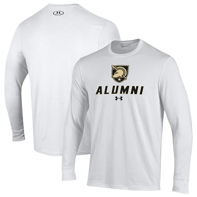 Men's Under Armour  White Army Black Knights Alumni Performance Long Sleeve T-Shirt