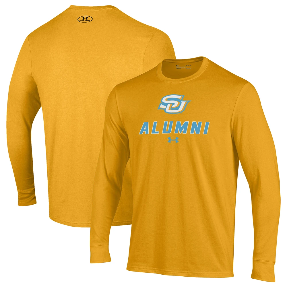 Men's Under Armour Gold Southern University Jaguars Alumni Performance Long Sleeve T-Shirt