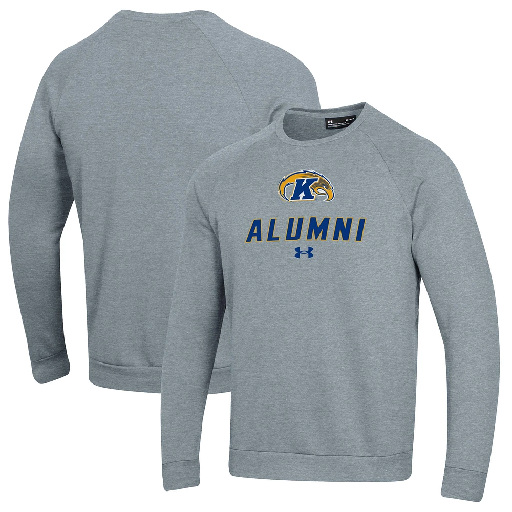 Men's Under Armour Gray Kent State Golden Flashes Alumni Rival Fleece Pullover Sweatshirt