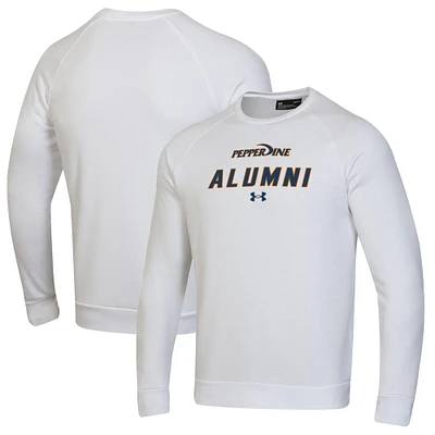 Men's Under Armour White Pepperdine Waves Alumni Rival Fleece Pullover Sweatshirt