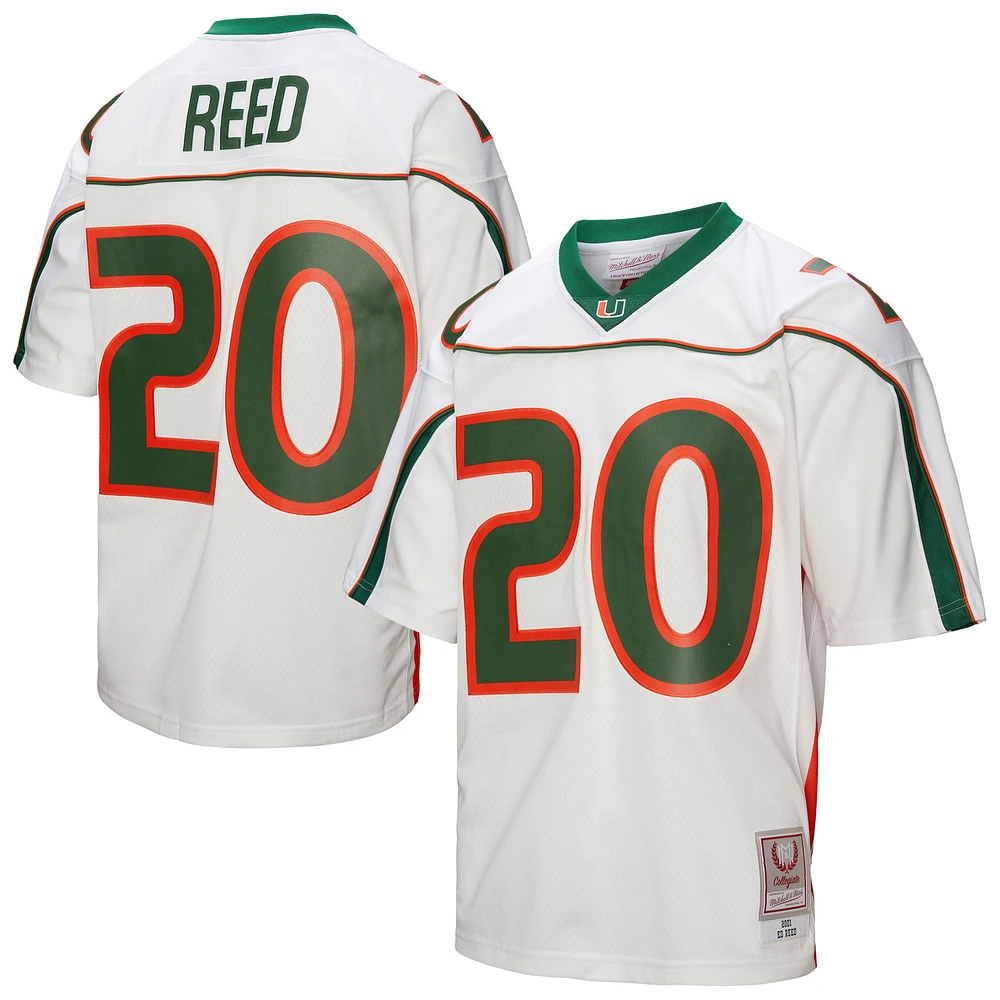 Men's Mitchell & Ness Ed Reed White Miami Hurricanes 2001 Legacy Jersey