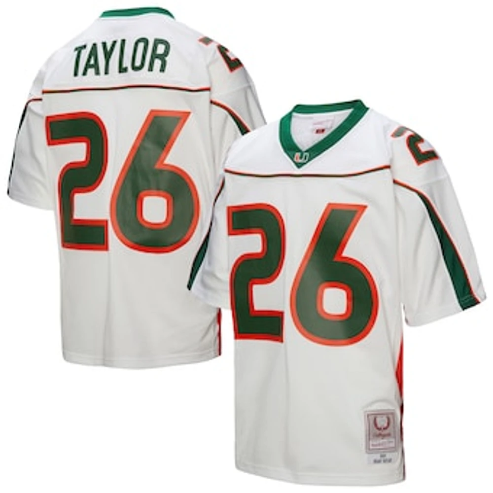 Men's Mitchell & Ness Sean Taylor White Miami Hurricanes 2001 Legacy Jersey