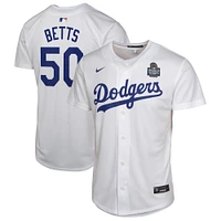 Youth Nike Mookie Betts White Los Angeles Dodgers 2024 World Series Game Jersey