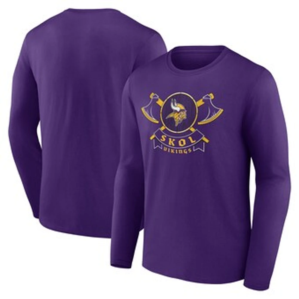 Men's Fanatics Purple Minnesota Vikings Hometown Rushing Yards Long Sleeve T-Shirt