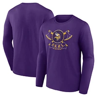 Men's Fanatics Purple Minnesota Vikings Hometown Rushing Yards Long Sleeve T-Shirt