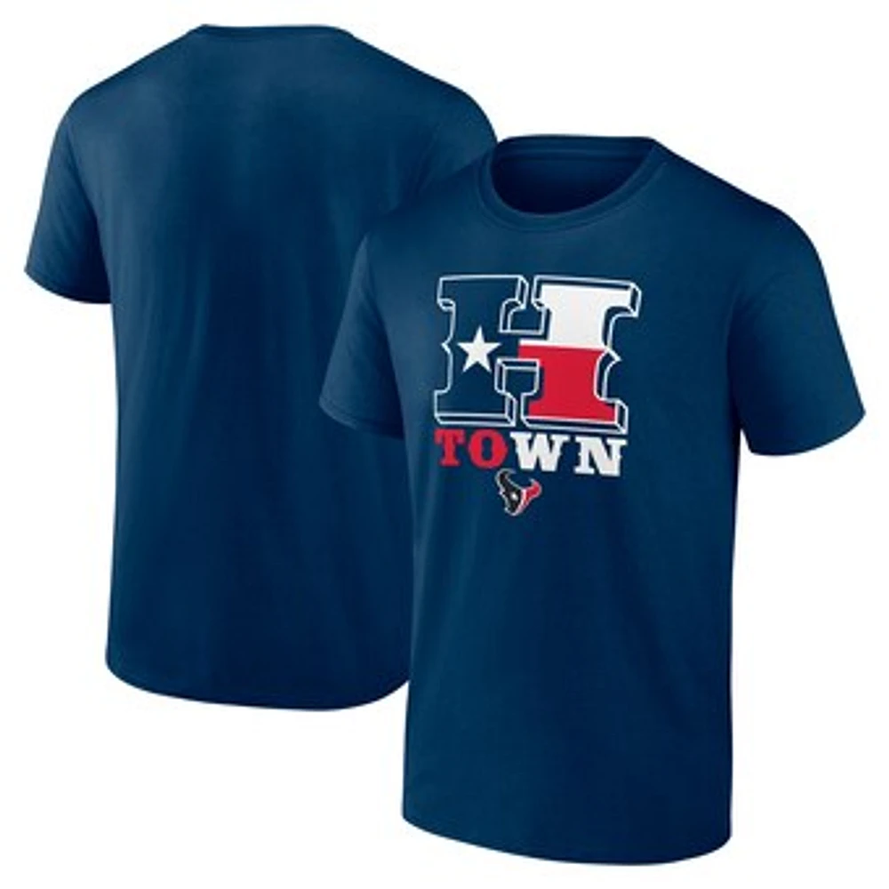 Men's Fanatics Navy Houston Texans Hometown Rushing Yards T-Shirt