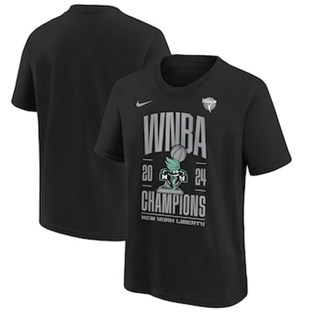 Youth Nike Black New York Liberty 2024 WNBA Finals Champions Locker Room T-Shirt