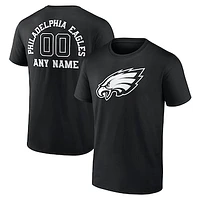 Men's Black Philadelphia Eagles Personalized Name & Number Monochrome T-Shirt