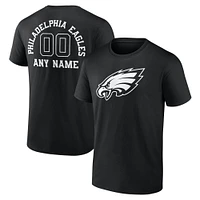 Men's Black Philadelphia Eagles Personalized Name & Number Monochrome T-Shirt